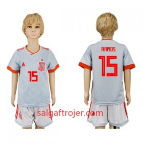 Spanien Fodboldtrøjer Sergio Ramos 15 Børn Udebanesæt VM 2018